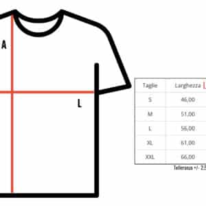 Schema taglie t-shirt #HoIlCoraggioDi